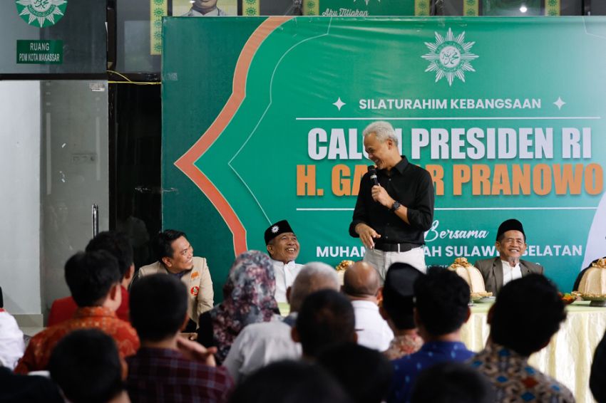 Kunjungi Muhammadiyah Sulsel, Ganjar Pranowo Bahas Kebangsaan hingga Palestina