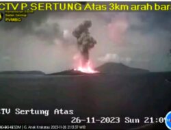 Gunung Anak Krakatau 66 Kali Erupsi sejak Awal 2023