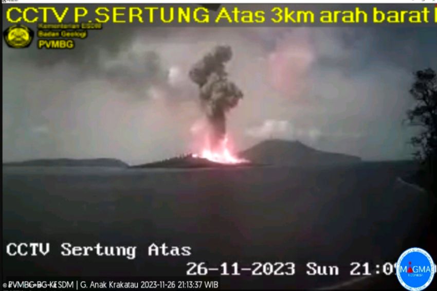 Gunung Anak Krakatau 66 Kali Erupsi sejak Awal 2023