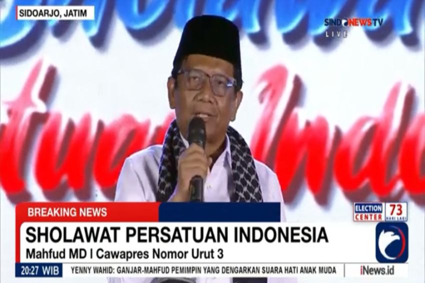 Momen Mahfud MD Ajak Ribuan Jemaah di Sidoarjo Jatim Sholawat Burdah