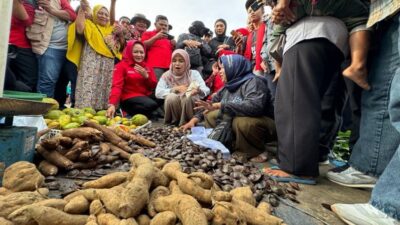 Blusukan Terakhir di Lampung, Siti Atikoh Borong Julang Jaling di Pasar Modern