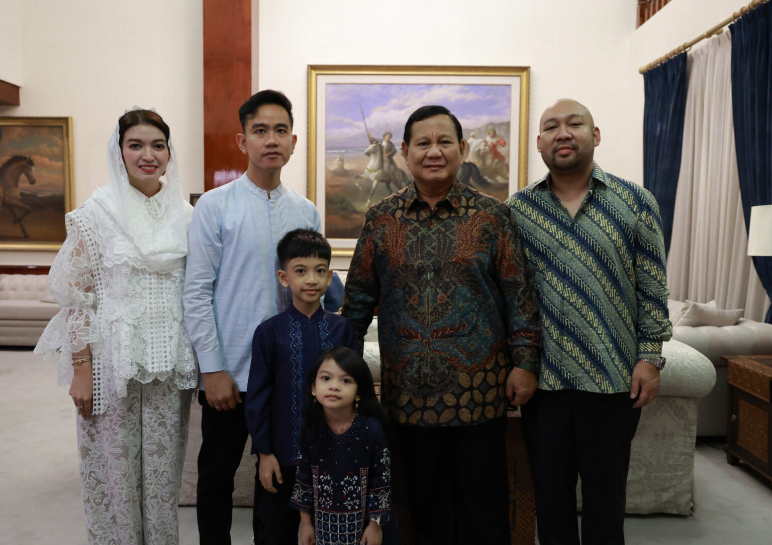 Prabowo Subianto Hosts Eid al-Fitr 1445 H Halal Bihalal with Gibran and Relatives at Kertanegara