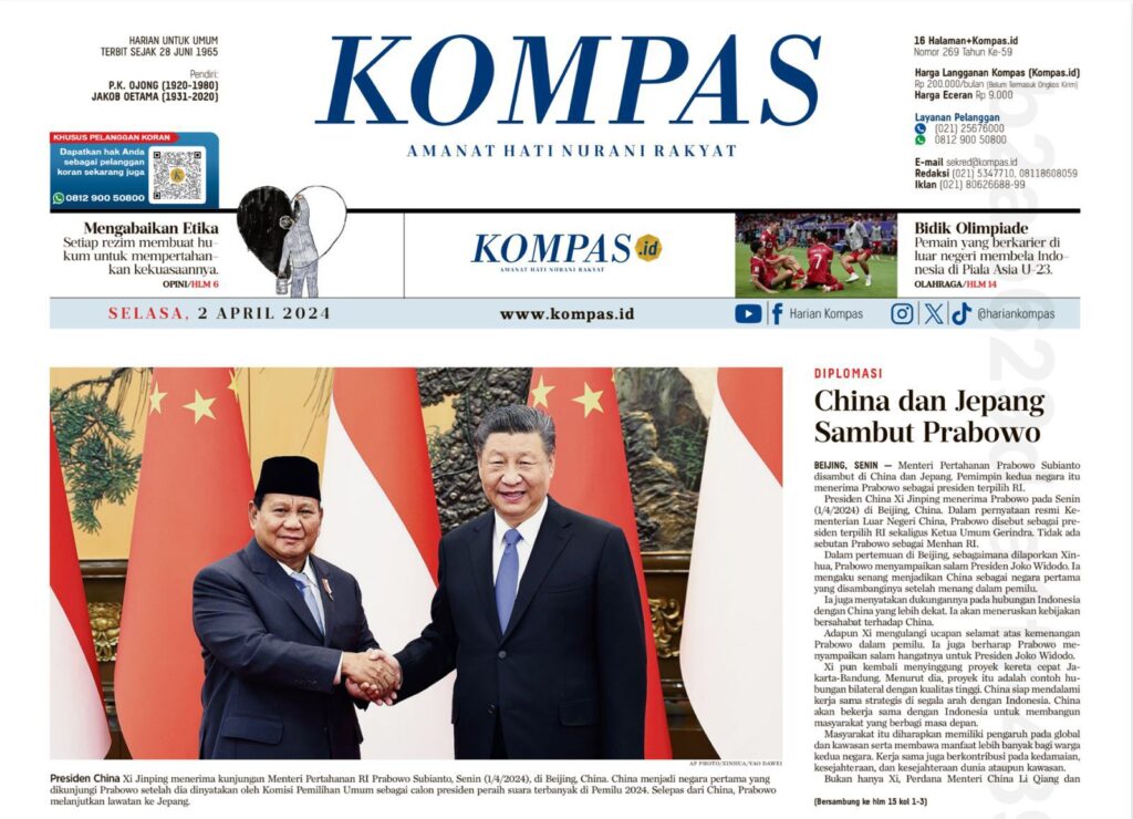 China dan Jepang Mengundang Prabowo Subianto sebagai Presiden yang Terpilih