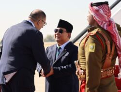 Prabowo Subianto’s Arrival in Jordan is Greeted by Senior Officials and Honor Guard