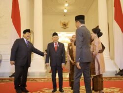 Intimate Moments Shared by Prabowo Subianto, Jokowi, and Ma’ruf Amin at the TNI-Polri Officer Oath Ceremony