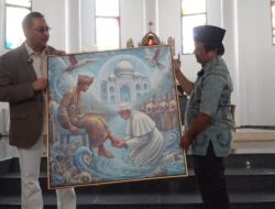 Lukisan Denny JA Menyambut Paus Fransiskus Dipajang di Galeri Nasional