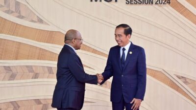 Momen Presiden Jokowi Sambut Pemimpin Delegasi di Pembukaan HLF MSP & IAF